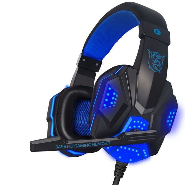 Auriculares Gaming con luces Led A-624 -  Color Azul