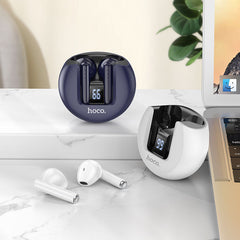 HOCO Auriculares inalámbricos EW32 con Bluetooth 5,3, dispositivo de audio portátil con Control táctil, música, deporte, TWS, pantalla LED, caja de carga de batería