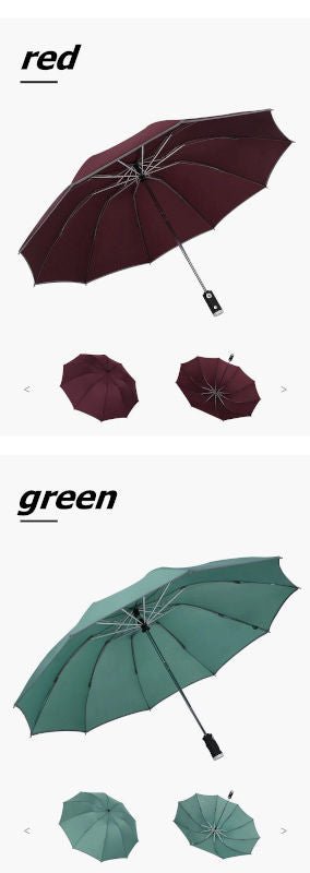 Paraguas con luz led y banda de seguridad reflectante - MOLA VARIEDADES
